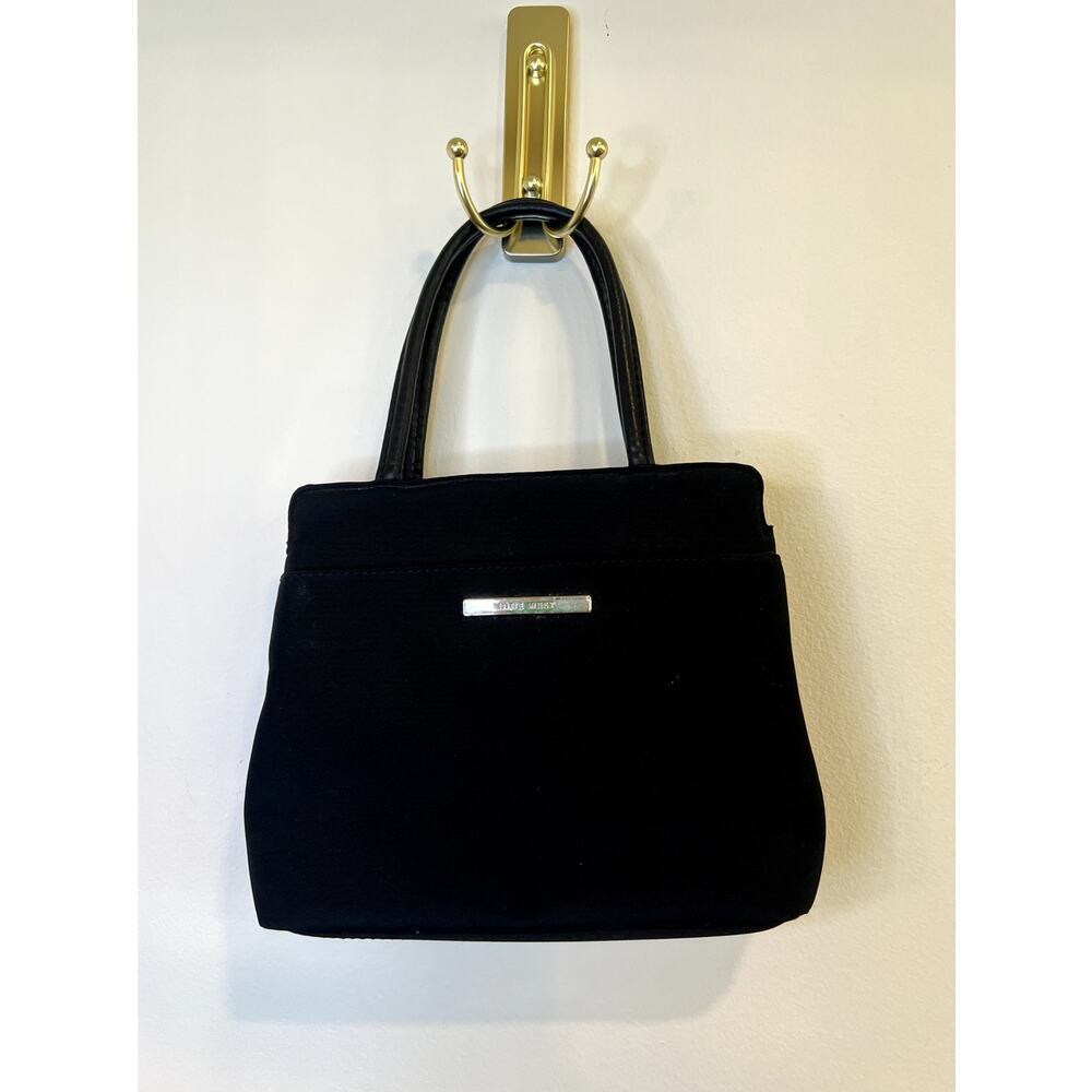 Nine West Black Mini Shoulder Bag Purse Y2K Nylon Classic Zip Top